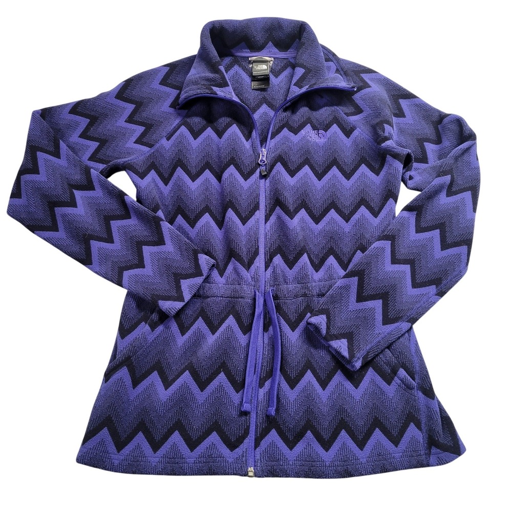 The North Face Womens Purple Zigzag Chevron Full Zip Fleece Jacket Small